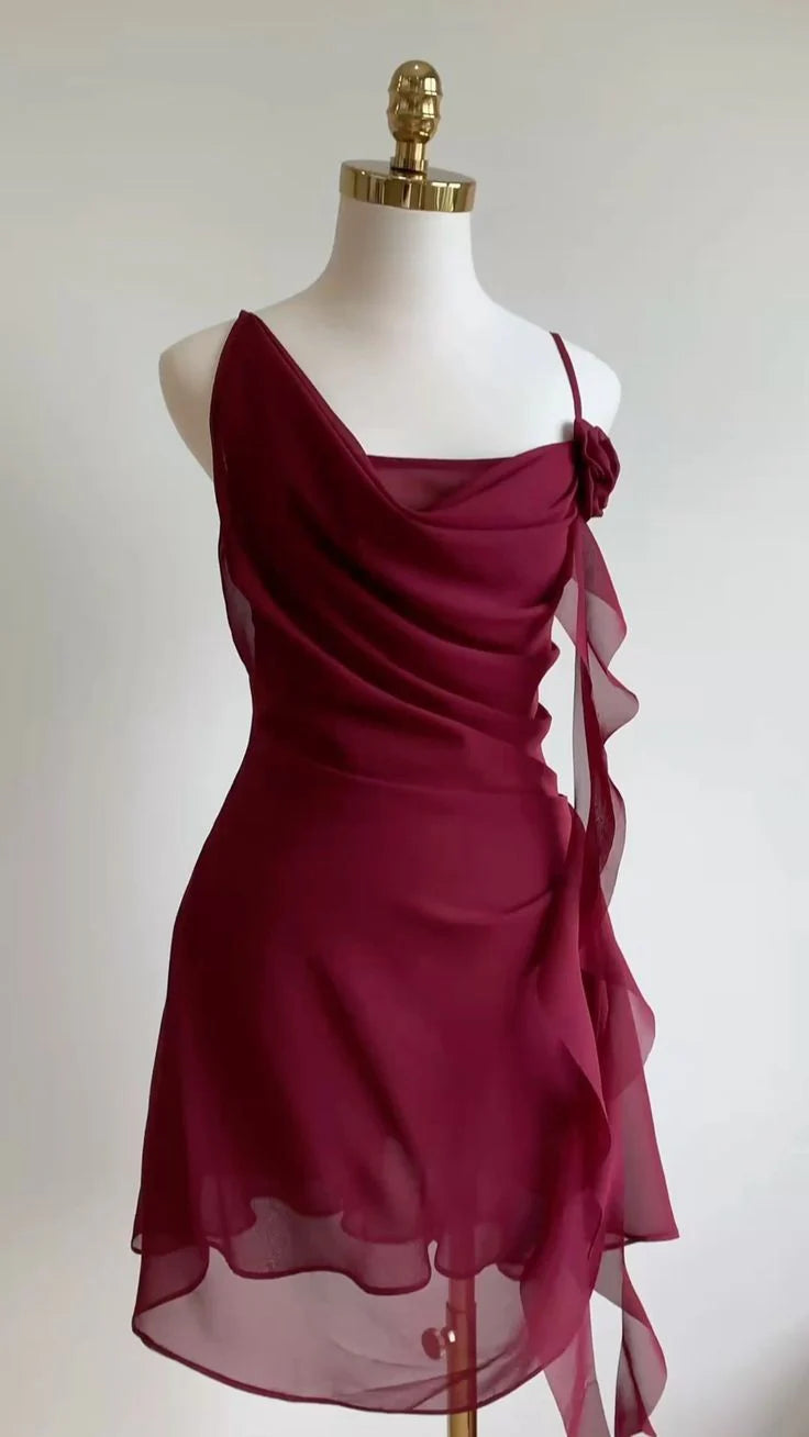 Luolandi Cute Short Prom Dress Chiffon Party Dress Homecoming Dress Graduation Dress